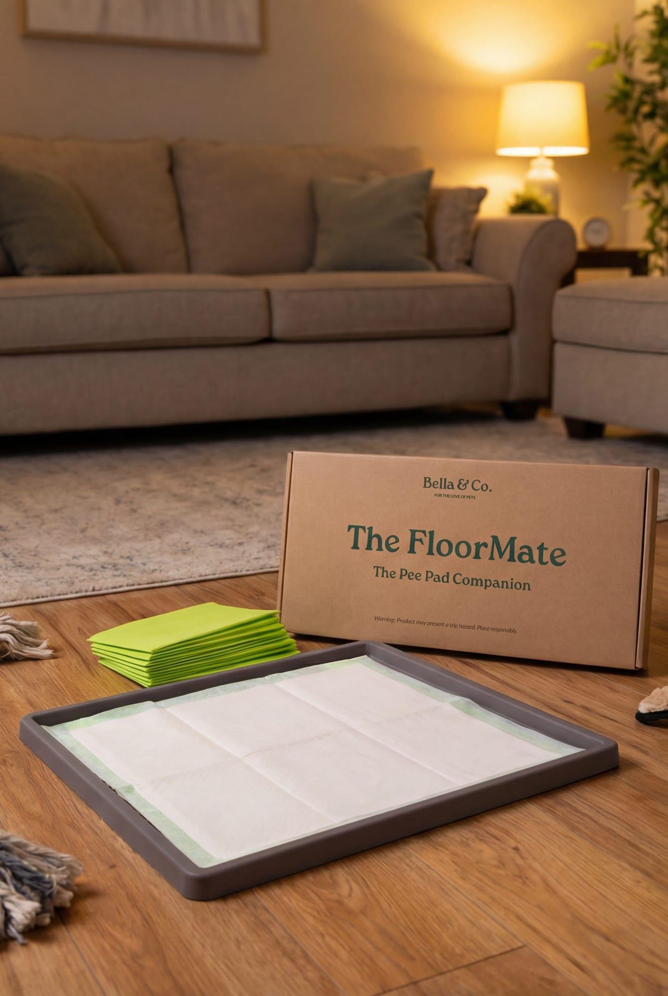 The FloorMate set up in a bright living room